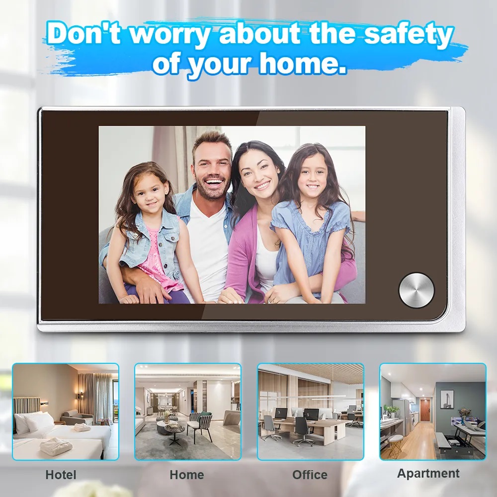 Outdoor Power Monitor - 3.5 inch Camera Peephole Doorbell 120°
