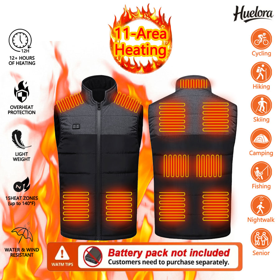 Outdoor Powerbank - 11 Area Heated Stand-collar Vest Men