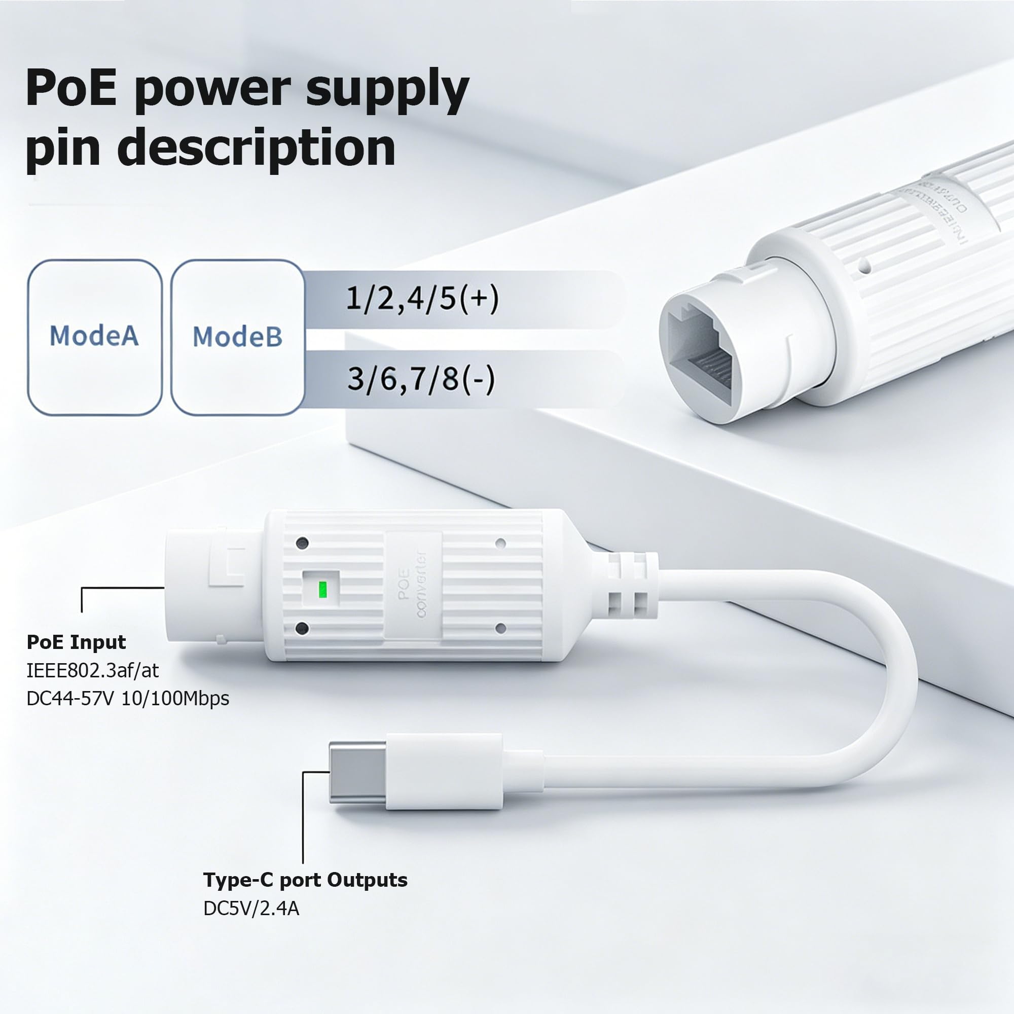POE to USB-C Power Converter R - Outdoor Power Monitor 评论和价格