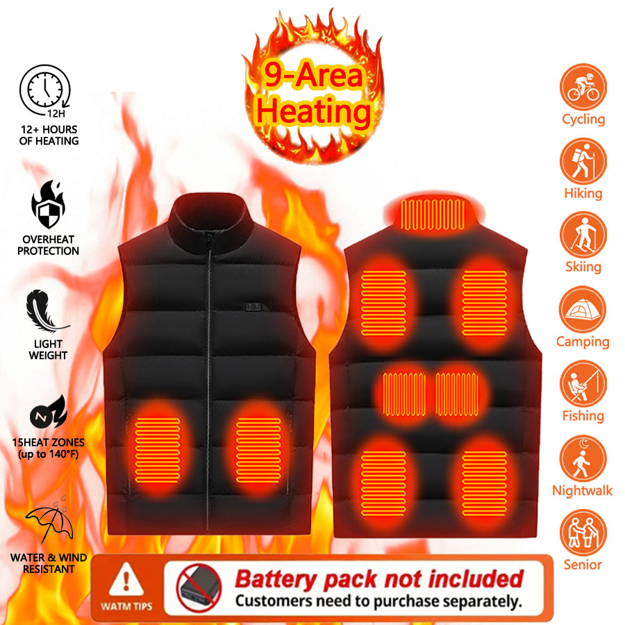 9 Area Heating Vest Men Women  - Outdoor Powerbank 评论和价格