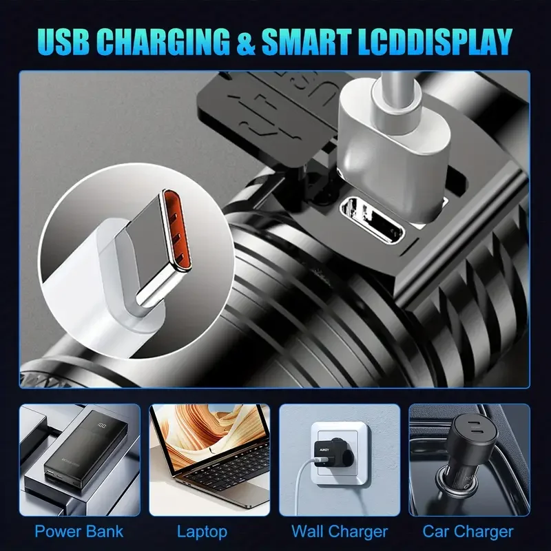Tactical LED Flashlight 2000LM - Outdoor Powerbank 评论和价格