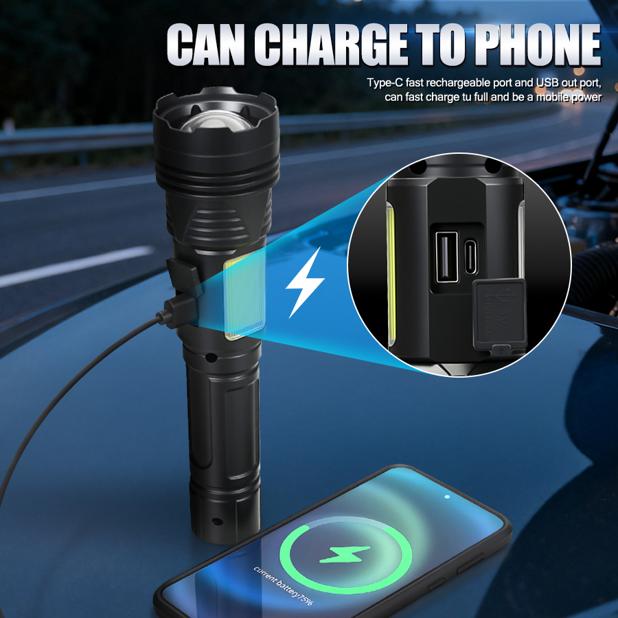 Powerful LED Handheld Flashlig - Outdoor Powerbank 评论和价格
